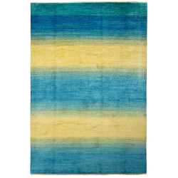Tappeto Shayan Pakistan Astratto Blu Giallo 199x292 Cm