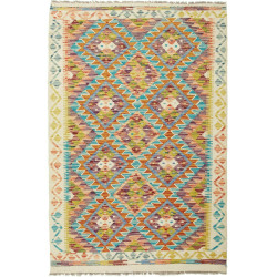 Tappeto Kilim Afghanistan Geometrico Multicolore Vivace 103x