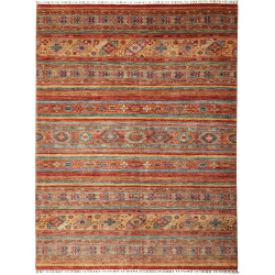 Tappeto Samarkand Pakistan Astratto Rosso Terracotta Arancio