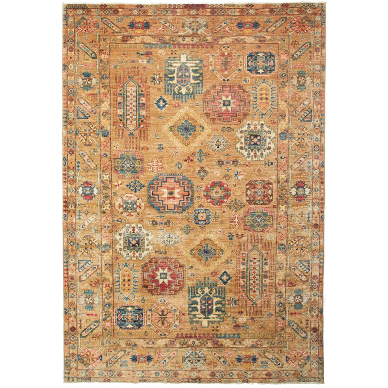 Tappeto Tribal Pakistan Astratto Oro Ocra 167x243 cm