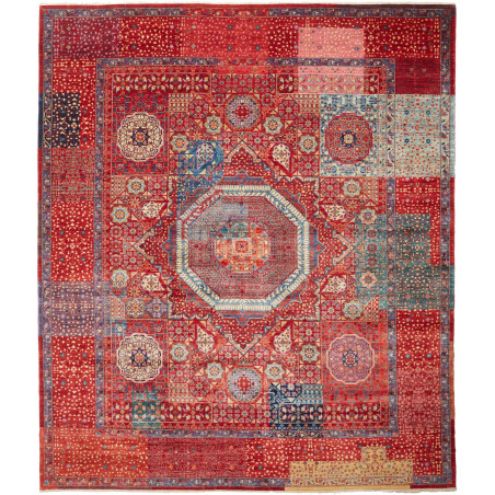 Tappeto Mamlouk Pakistan Medaglione Rosso Blu 251x294 cm