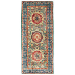 Tappeto Mamlouk Pakistan Astratto Turchese Rosso Scuro 74x18