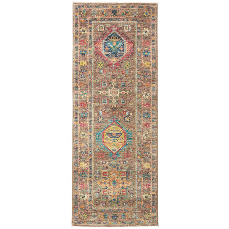 Tappeto Tribal Pakistan Geometrico Marrone Terroso Taupe 78x