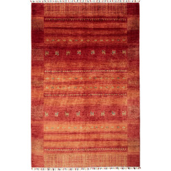 Tappeto Siva Pakistan Geometrico Rosso Arancio 165x248 Cm