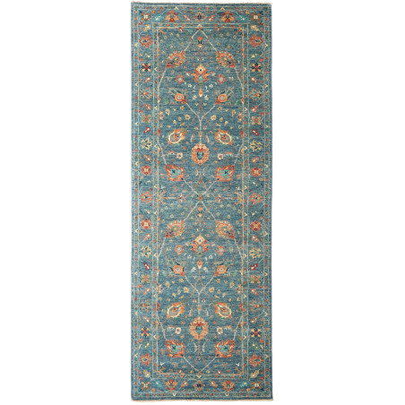 Tappeto Shahi Fine Pakistan Floreale Blu Petrolio Arancio Br