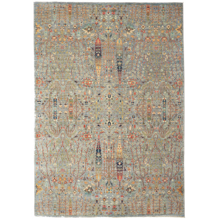 Tappeto Shahi Fine Pakistan Floreale Grigio-blu Ruggine 206x