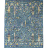 Tappeto Shahi Fine Pakistan Floreale Blu Oro 202x247 Cm