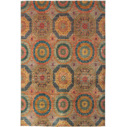 Tappeto Mamlouk Pakistan Astratto Terracotta Blu 201x299 Cm