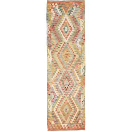 Tappeto Kilim Afghanistan Astratto Multicolore Pastello 84x2