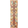 Tappeto Kilim Afghanistan Astratto Multicolore Vivace 78x286