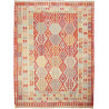 Tappeto Kilim Afghanistan Geometrico Rosso Beige 254x340 Cm