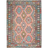 Tappeto Kilim Afghanistan Geometrico Antracite Pastello 206x