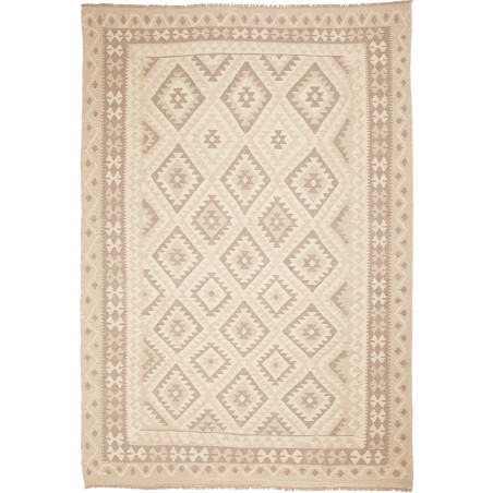 Tappeto Kilim Afghanistan Geometrico Beige Tortora 203x292 C