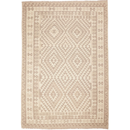 Tappeto Kilim Afghanistan Geometrico Beige Sabbia 201x293 Cm