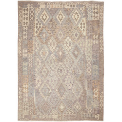 Tappeto Kilim Afghanistan Geometrico Grigio Beige Marrone 21