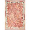 Tappeto Kilim Afghanistan Geometrico Rosso Turchese 197x282