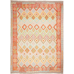 Tappeto Kilim Afghanistan Geometrico Multicolor Arancione 21