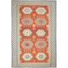 Tappeto Kilim Afghanistan Geometrico Arancio Azzurro 206x308