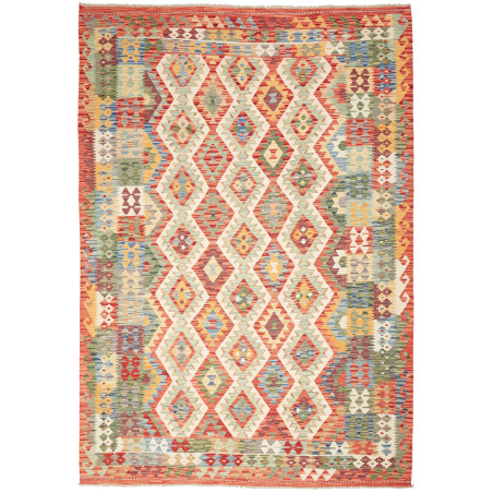 Tappeto Kilim Afghanistan Astratto Terracotta Multicolore 20