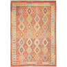 Tappeto Kilim Afghanistan Geometrico Terracotta Blu 205x294
