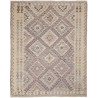 Tappeto Kilim Afghanistan Geometrico Beige Lilla 186x239 Cm
