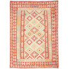 Tappeto Kilim Afghanistan Geometrico Rosso Crema 174x242 Cm