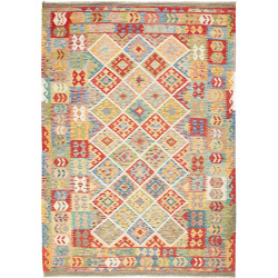 Tappeto Kilim Afghanistan Geometrico Multicolore Brillante 2