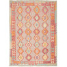 Tappeto Kilim Afghanistan Geometrico Azzurro Rosa 177x246 Cm
