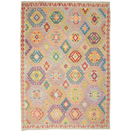 Tappeto Kilim Afghanistan Geometrico Vivace Multicolore 173x
