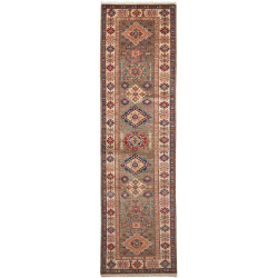 Tappeto Kazak Fine Pakistan Geometrico Verde Salvia Crema 82