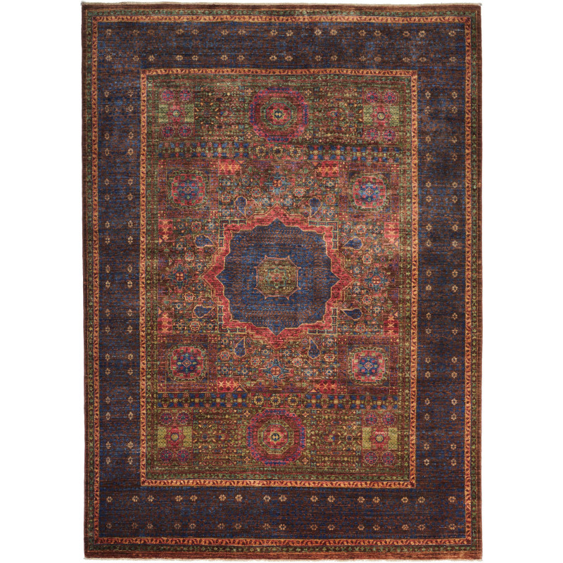Tappeto Mamlouk Pakistan Medaglione Multicolore Blu Notte 16