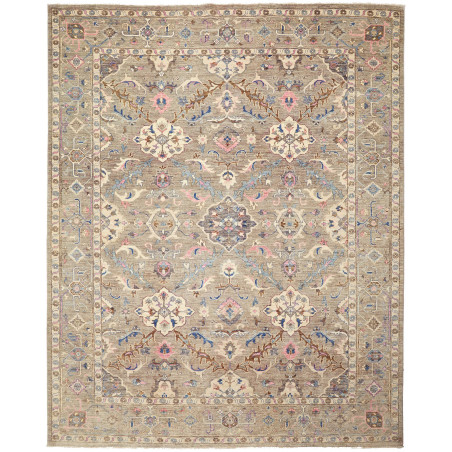 Tappeto Malka Pakistan Medaglione Grigio Rosa 247x307 Cm