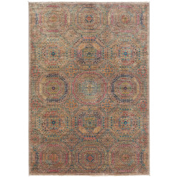 Tappeto Mamlouk Pakistan Geometrico Beige Policromo 124x180