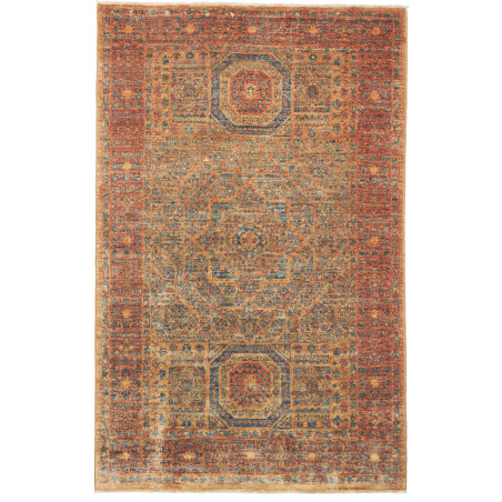 Tappeto Mamlouk Pakistan Geometrico Ruggine Oro 100x158 cm