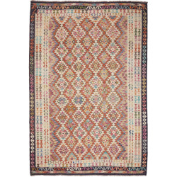 Tappeto Kilim Afghanistan Geometrico Multicolore Terracotta