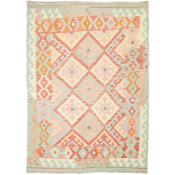 Tappeto Kilim Afghanistan Astratto Verde Menta Chiaro Rosa C