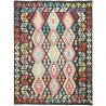 Tappeto Kilim Afghanistan Geometrico Antracite Multicolore V