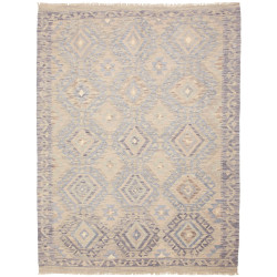 Tappeto Kilim Afghanistan Astratto Beige Blu 152x201 Cm