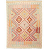 Tappeto Kilim Afghanistan Geometrico Crema Terracotta 153x20
