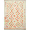 Tappeto Kilim Afghanistan Geometrico Verde Arancio Crema 153