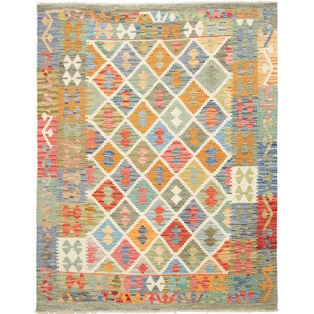 Tappeto Kilim Afghanistan Geometrico Multicolore 153x194 cm