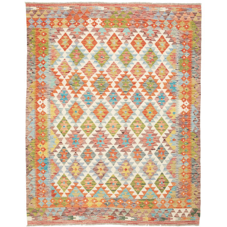 Tappeto Kilim Afghanistan Geometrico Multicolore Vivace 159x
