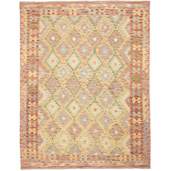 Tappeto Kilim Afghanistan Geometrico Pastello Rosso Terracot