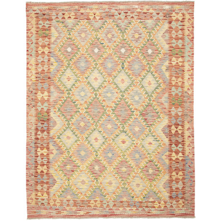 Tappeto Kilim Afghanistan Geometrico Pastello Rosso Terracot