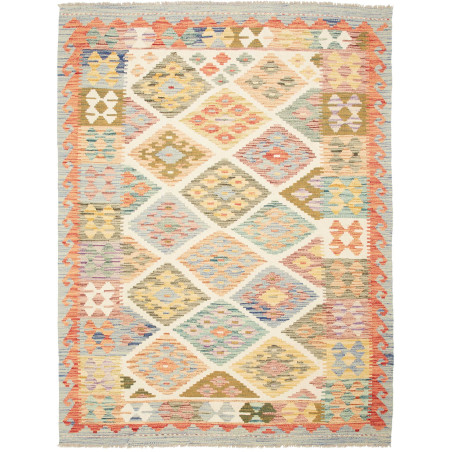 Tappeto Kilim Afghanistan Geometrico Multicolore Pastello 14