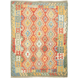 Tappeto Kilim Afghanistan Geometrico Terra Azzurro 149x201 C
