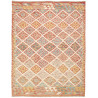 Tappeto Kilim Afghanistan Astratto Terracotta Azzurro 155x20