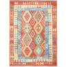 Tappeto Kilim Afghanistan Astratto Rosso Blu 154x209 Cm