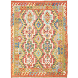 Tappeto Kilim Afghanistan Geometrico Multicolore Vivace Cald
