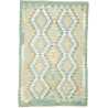 Tappeto Kilim Afghanistan Geometrico Verde Azzurro 96x146 Cm